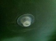 Discharge valve in the inflatable boat locker